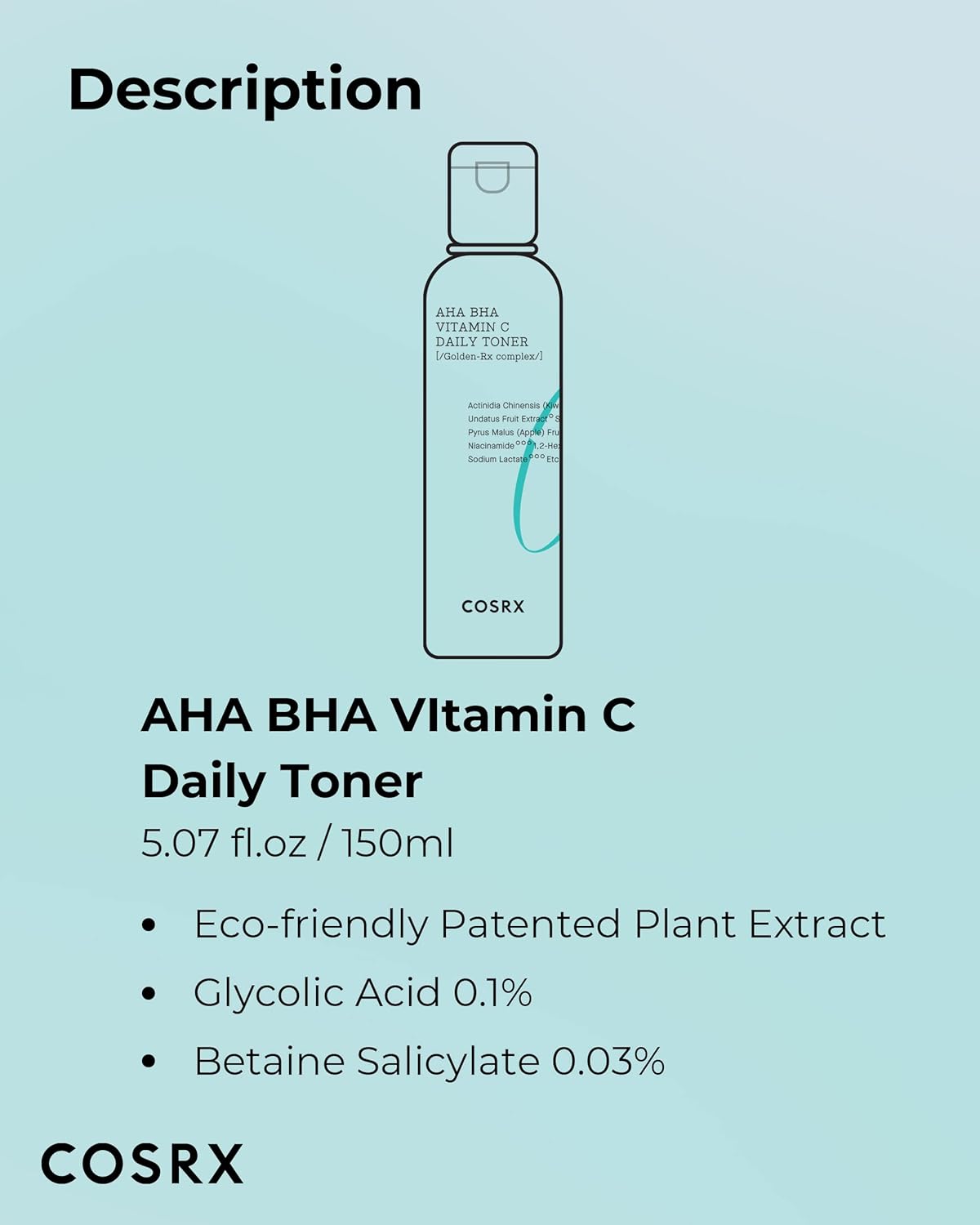 Cosrx Refresh AHA BHA Vitamin C Daily Toner